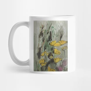 English Summer meadow, grasses, flowers design Mug